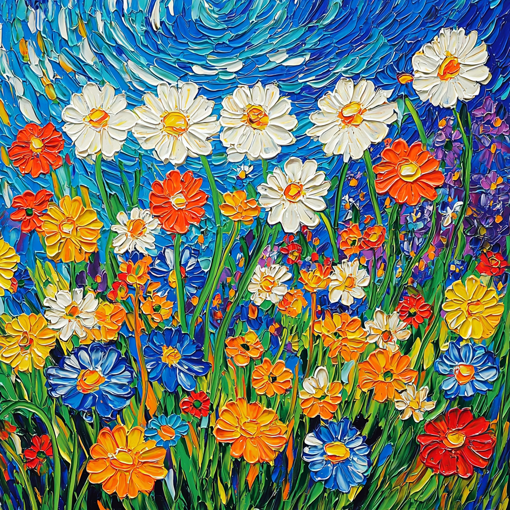 Vincent Van Gogh Inspired Wildflower Dance Paint By Numbers Art