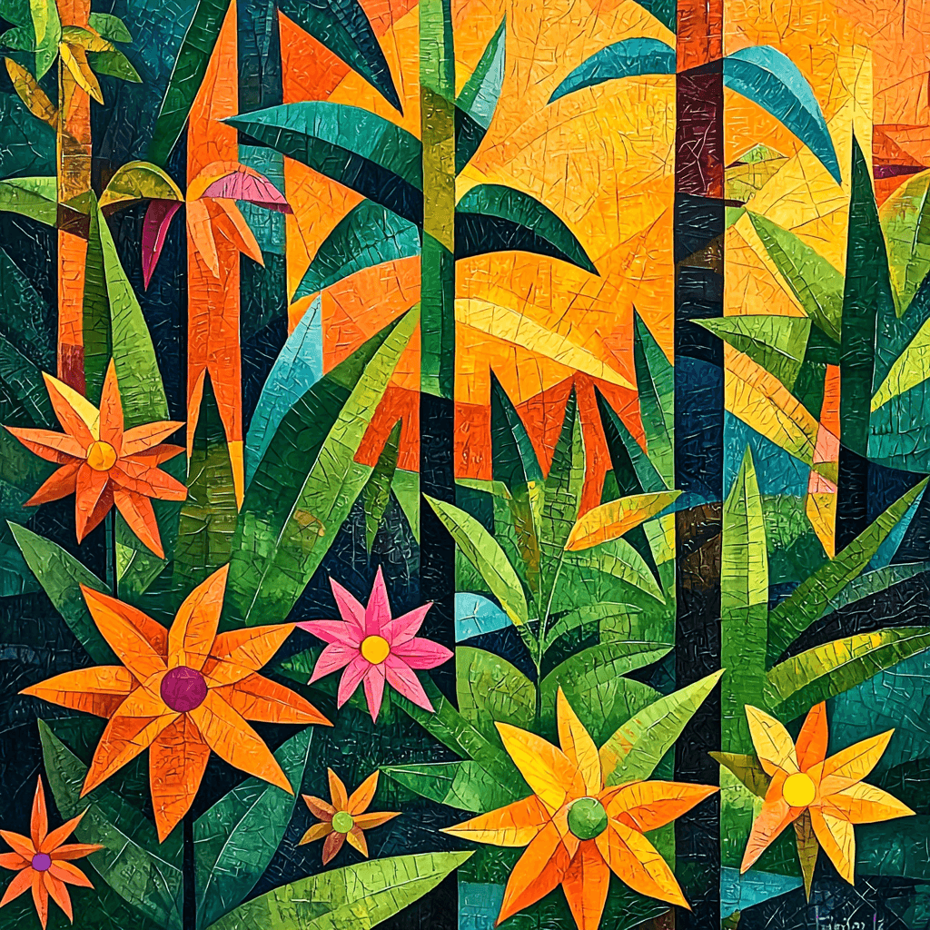 Pablo Picasso Inspired Picasso's Prismatic Jungle Paint By Numbers Art