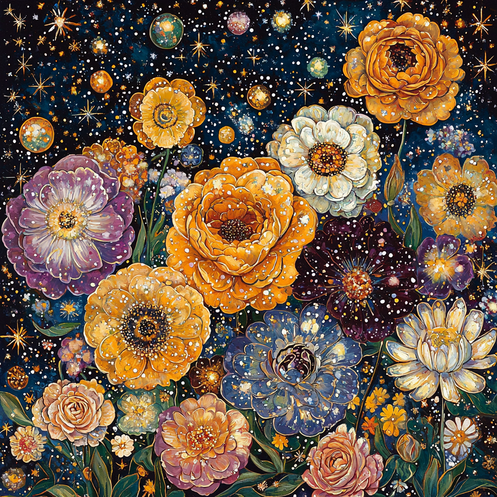Klimt Inspired Celestial Floral Fantasy Paint By Numbers Kits