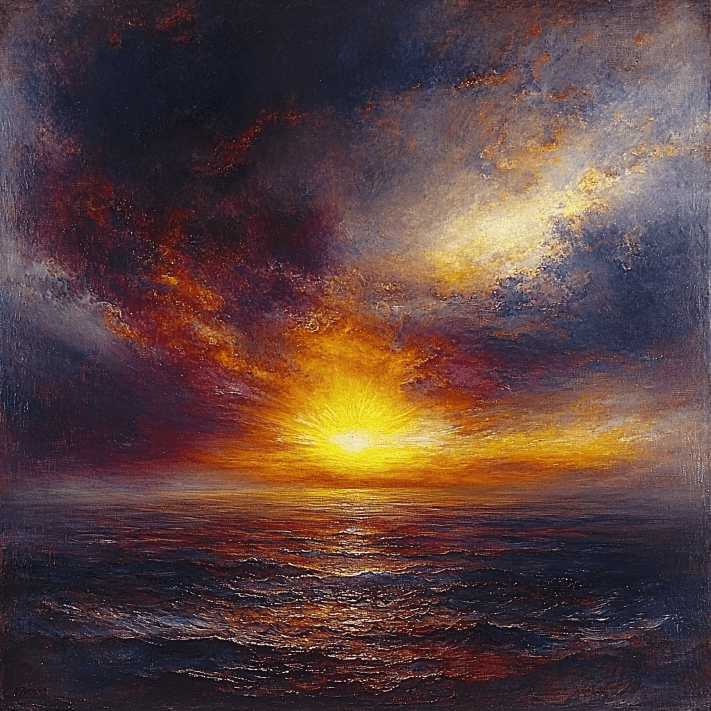 J.M.W. Turner Inspired Expressionist Twilight Paint By Numbers