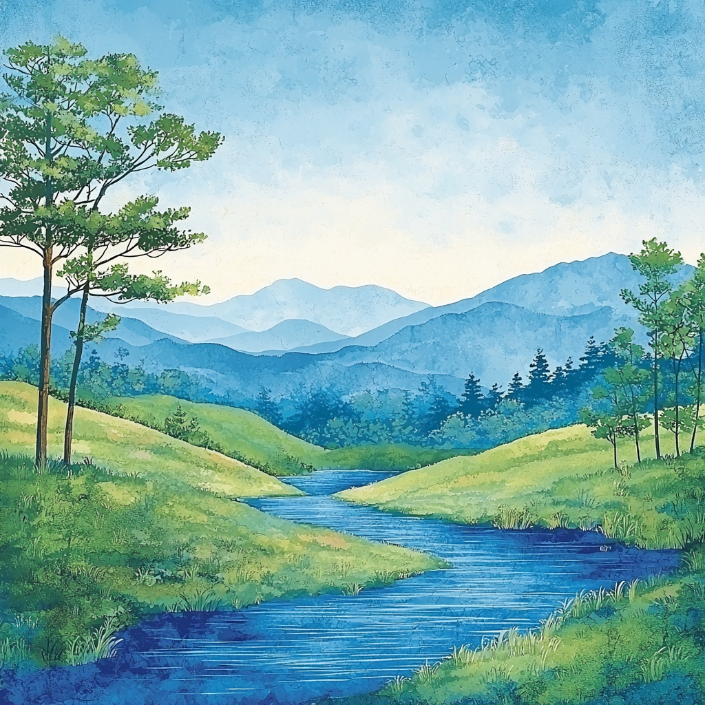 Utagawa Hiroshige Inspired Whispers Of Wind And Water Paint By Color