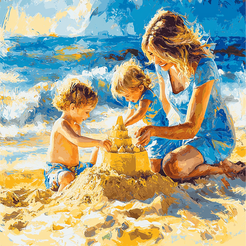Sweet Memories On The Beach Number Painting