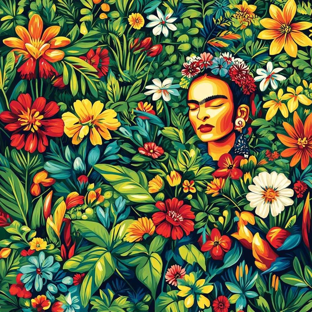 Frida Kahlo Inspired Mythical Garden DIY paint by numbers