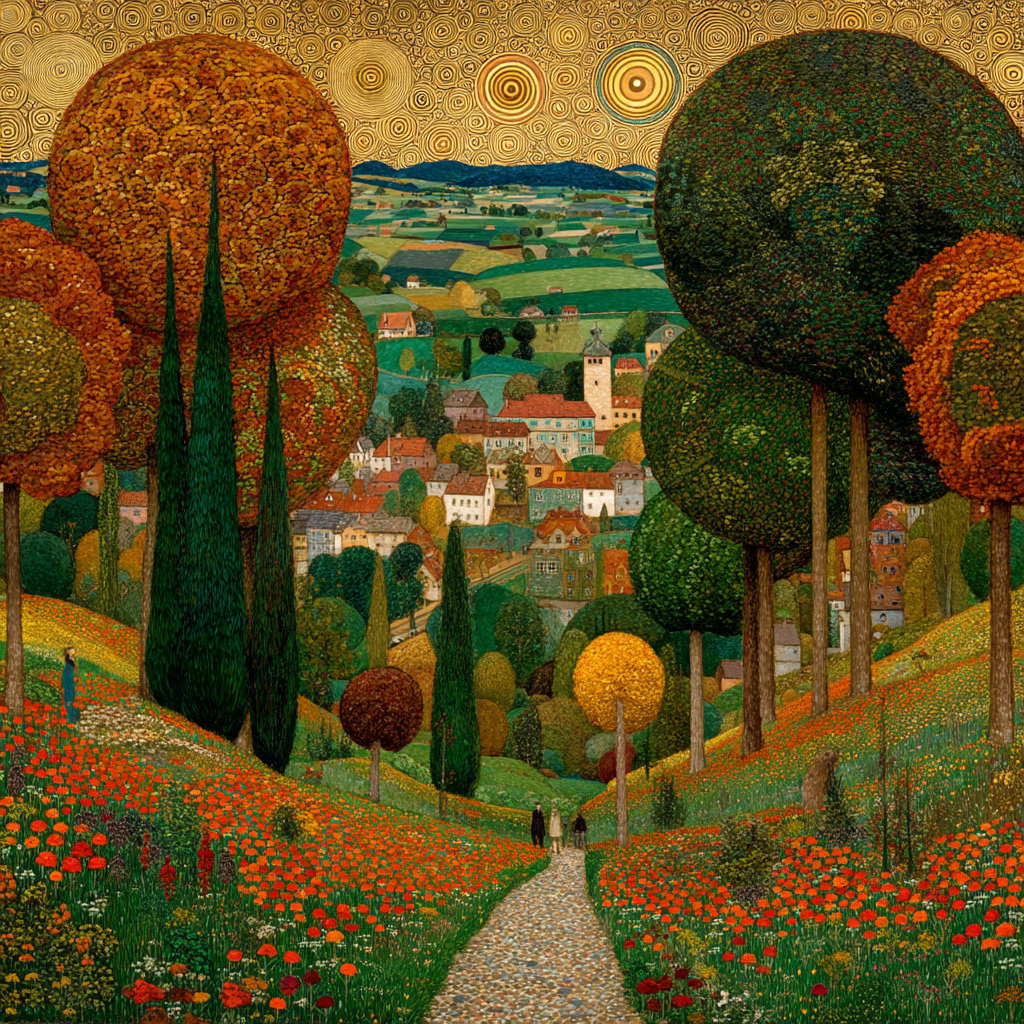 Klimt Inspired Klimt's Autumn Elegance Numbered Painting Kits