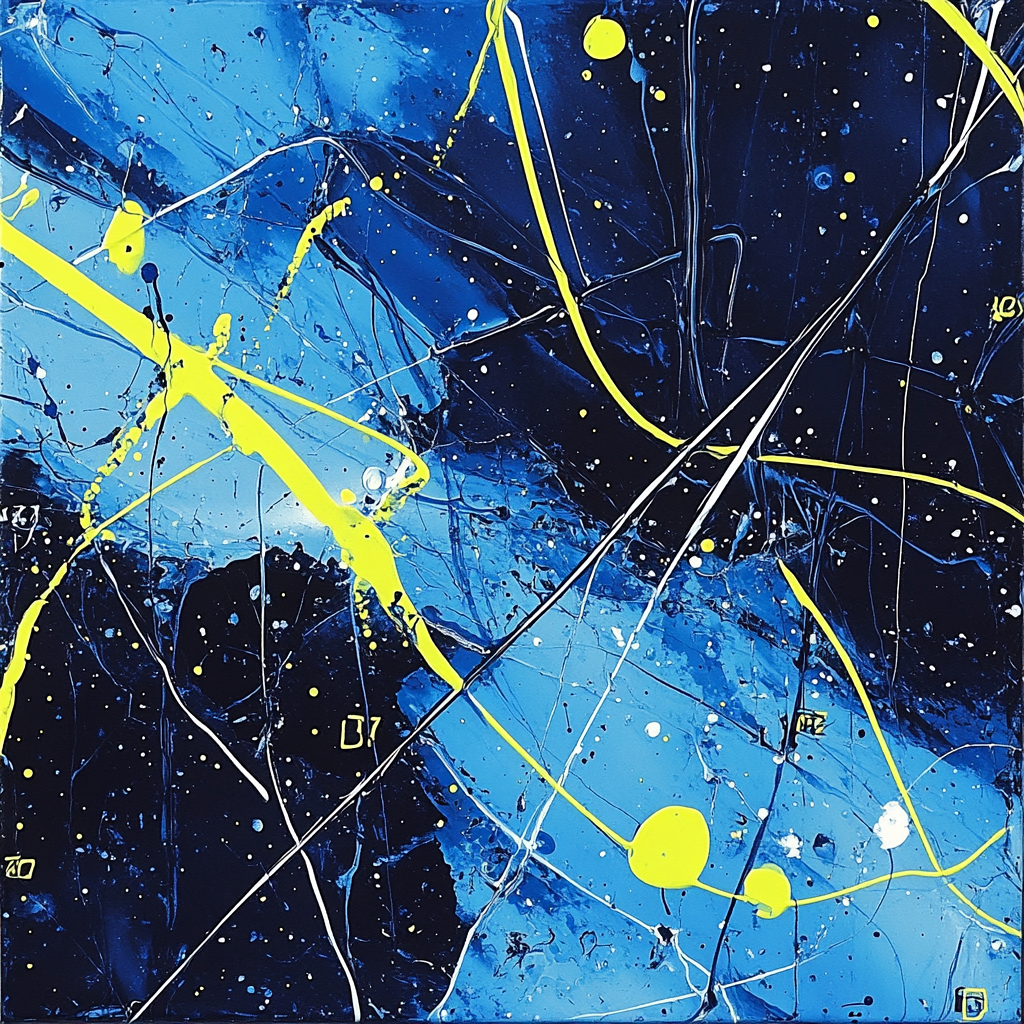 Jackson Pollock Inspired Electric Field Of Colors Painting by numbers kit