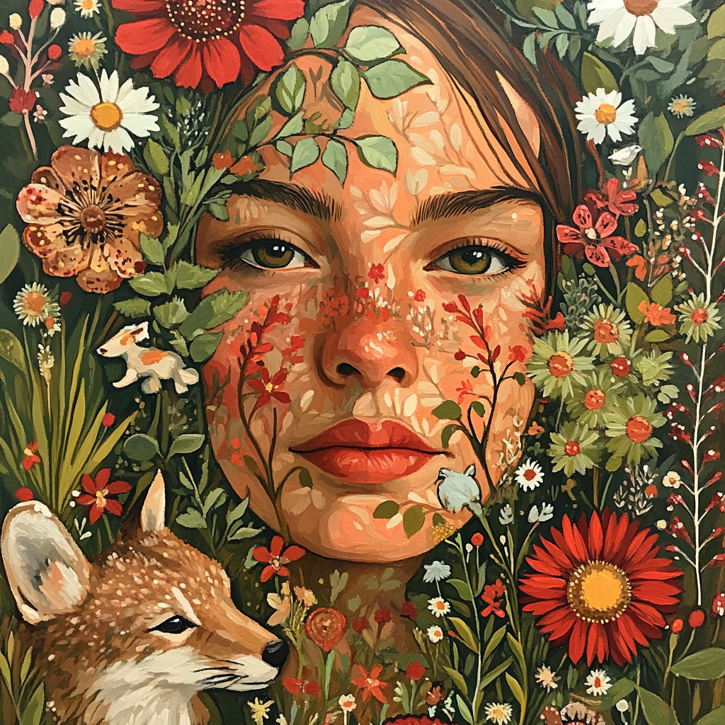 Frida Kahlo Inspired Self Portrait With Flowers Paint by numbers kits