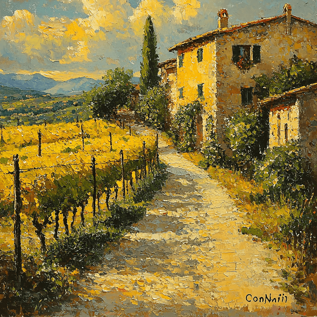 Camille Corot Inspired Charming Tuscan Vineyard Painting By Numbers Kit
