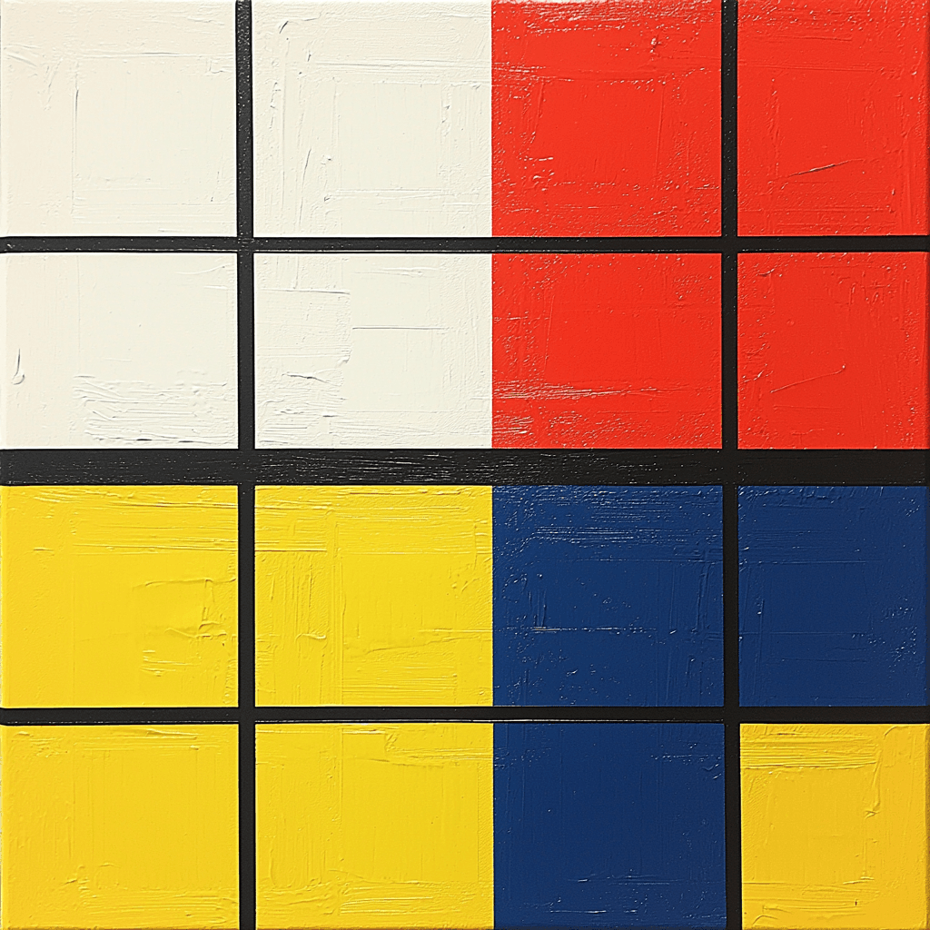 Piet Mondrian Inspired Modern Geometric Harmony Painting Number Kit