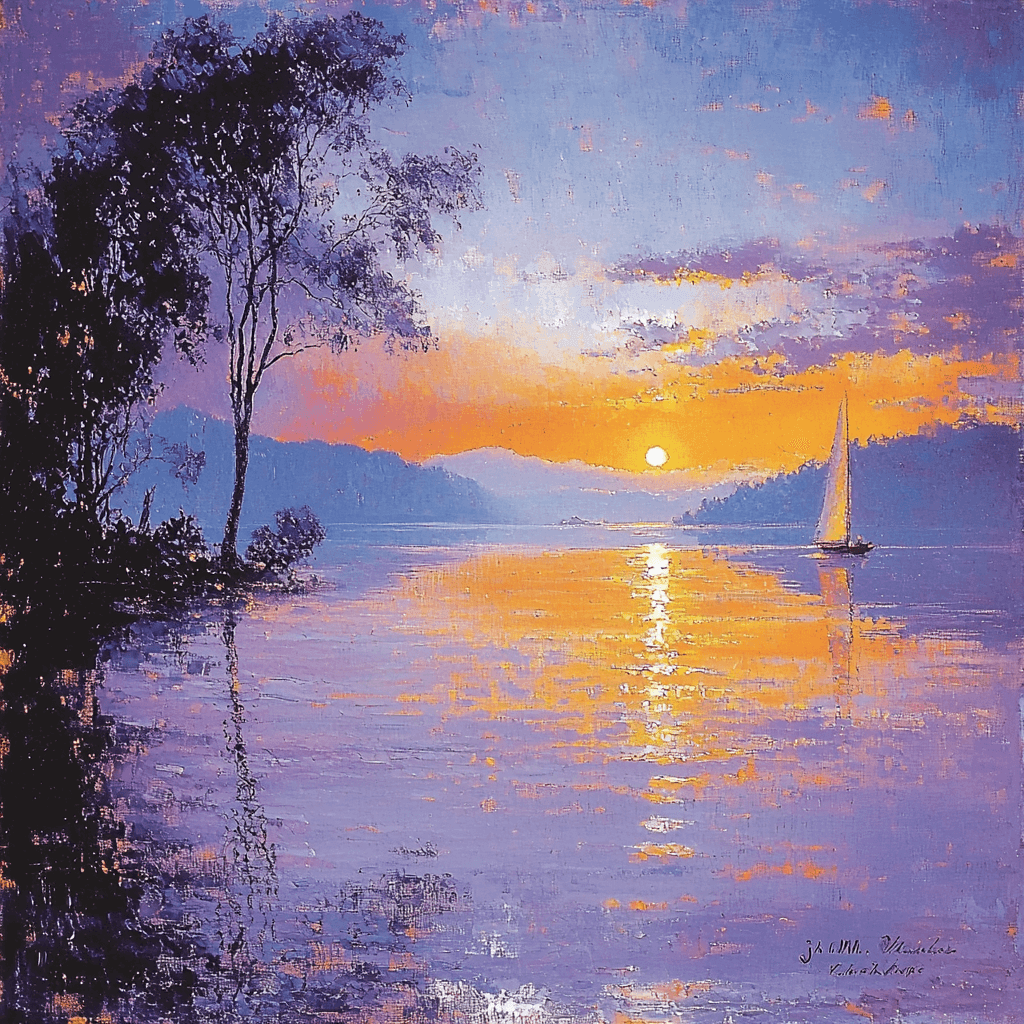 J.M.W. Turner Inspired Twilight By The Lake Paint By Numbers