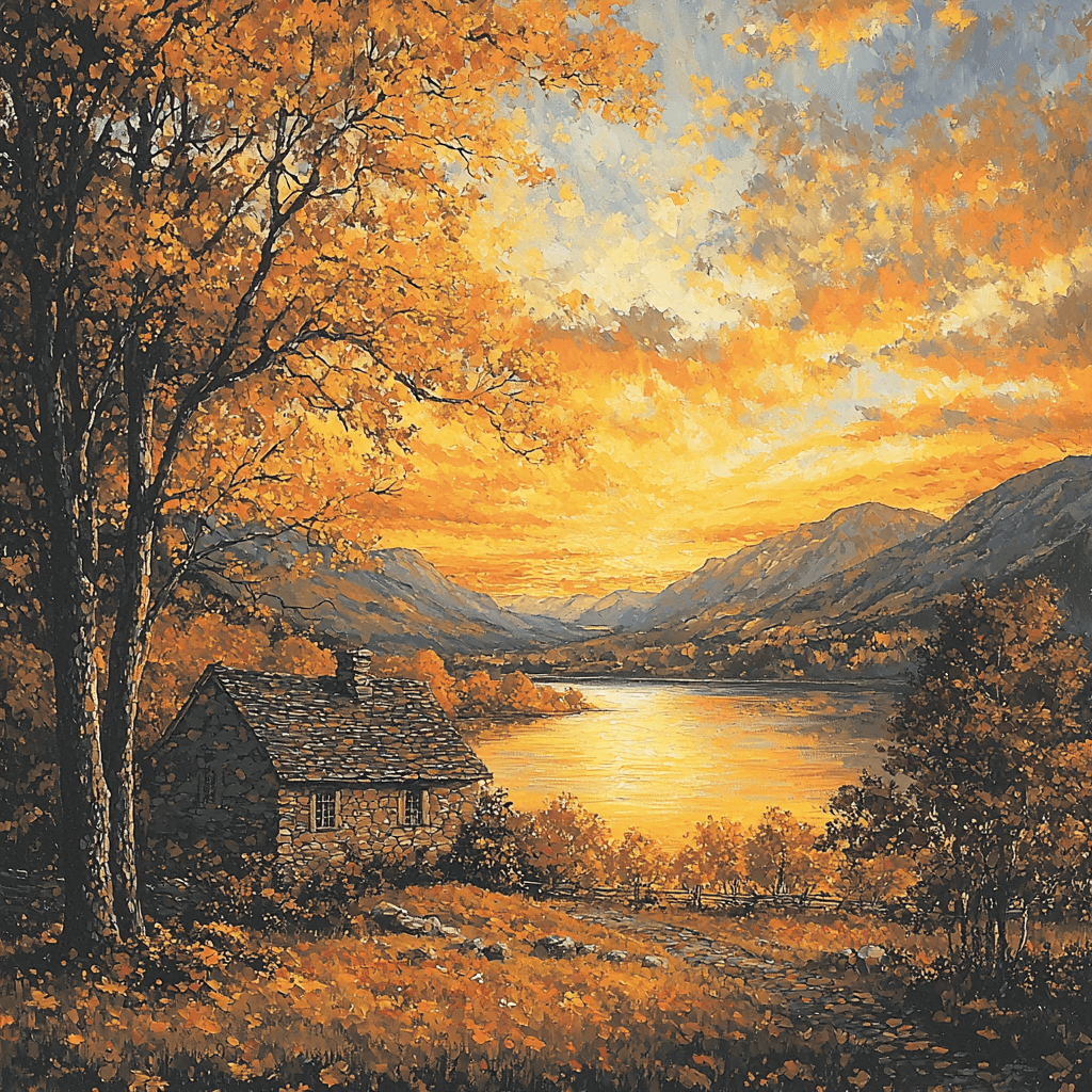Thomas Cole Inspired Rustic Autumn Harmony Numbered Painting Kits