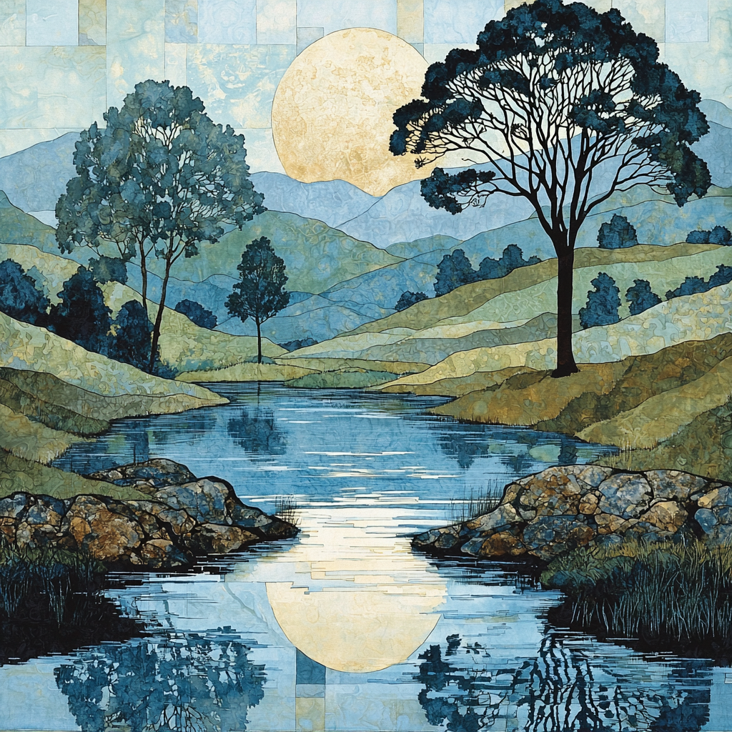 Nandalal Bose Inspired Reflection Of Tranquility Paint By Color