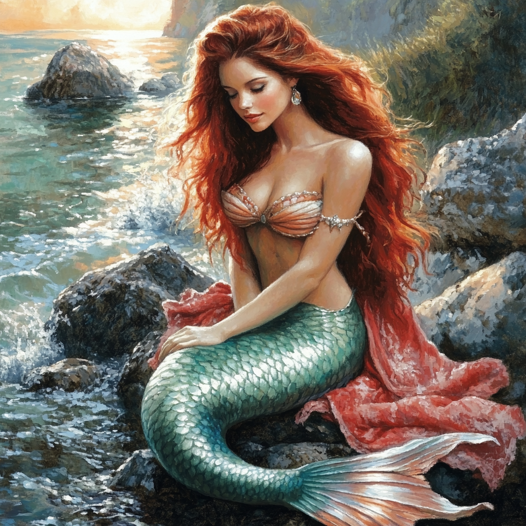 John William Waterhouse Inspired Mermaid DIY paint by numbers