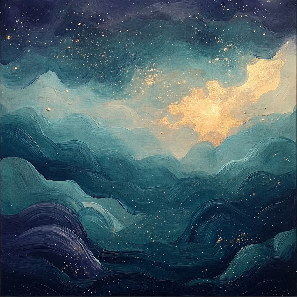 Edgar Degas Inspired Nocturne Of Celestial Dust paint by color