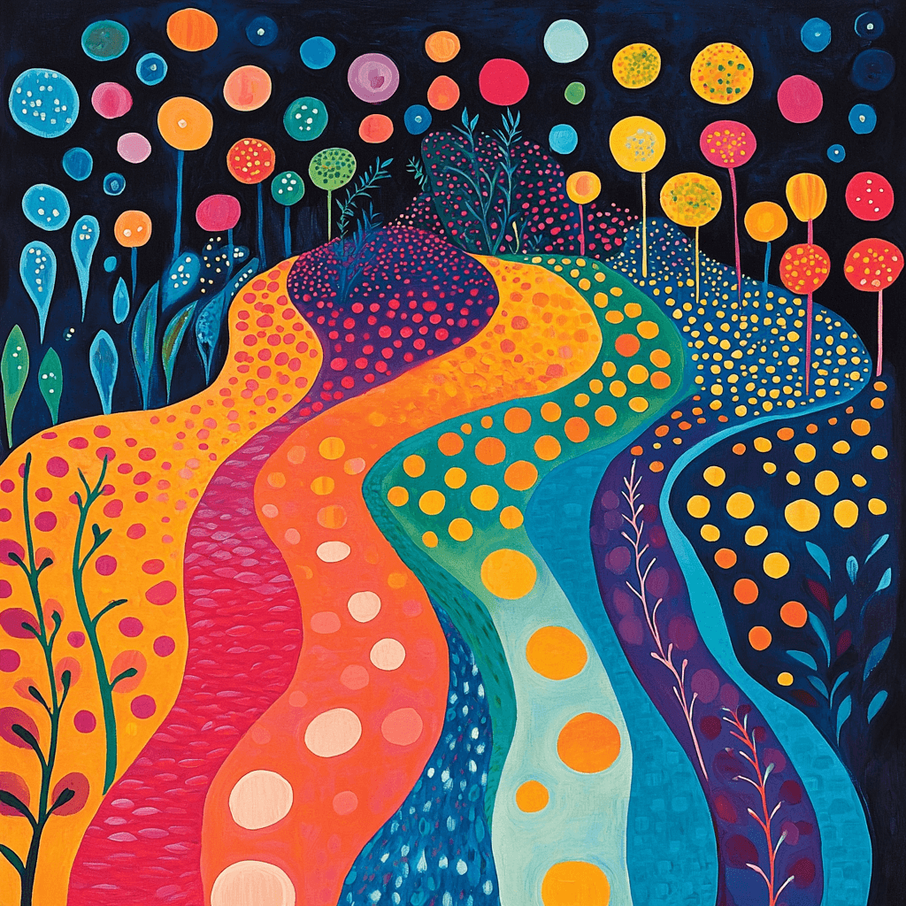 Yayoi Kusama Inspired Fluid Dream Painting By Numbers Kit