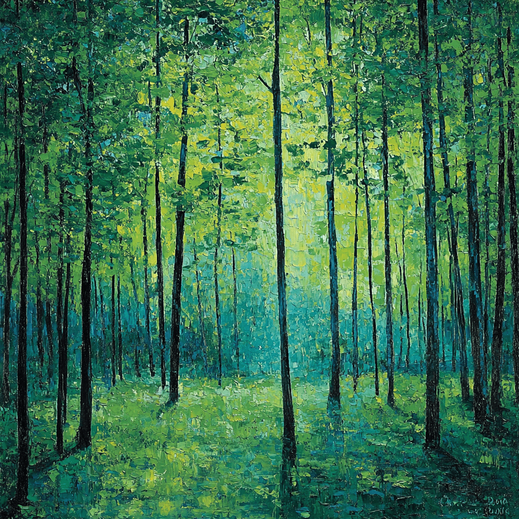 Edvard Munch Inspired Forest Melodies Paint By Color