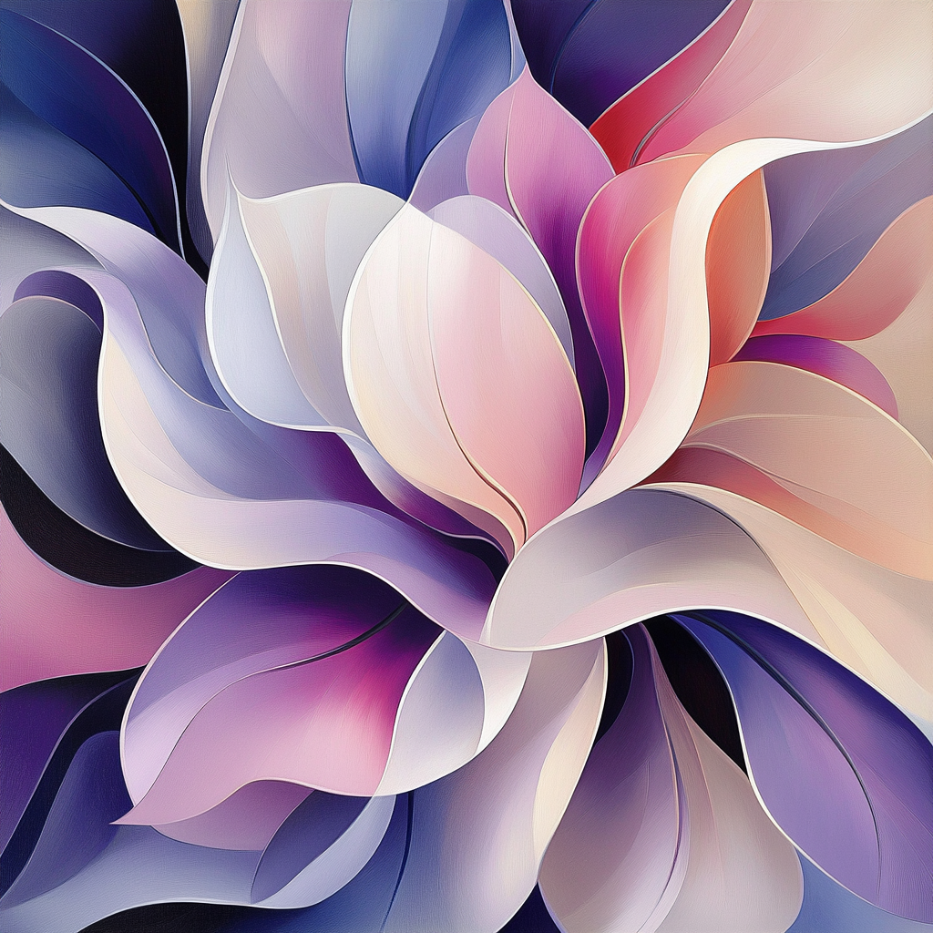 Georgia OKeeffe Inspired Abstract Floral Forms Numbered painting kits