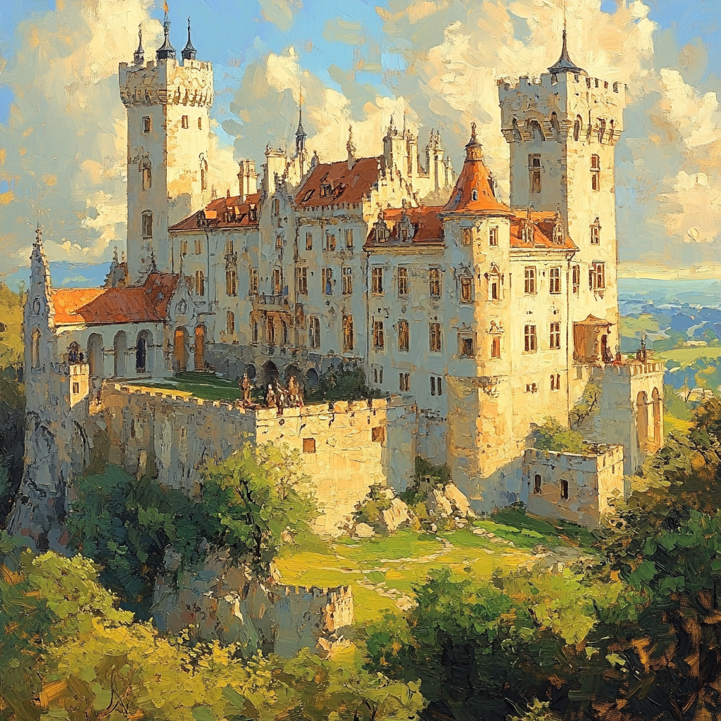 Renaissance Inspired Mythic Castle Numbered painting kits