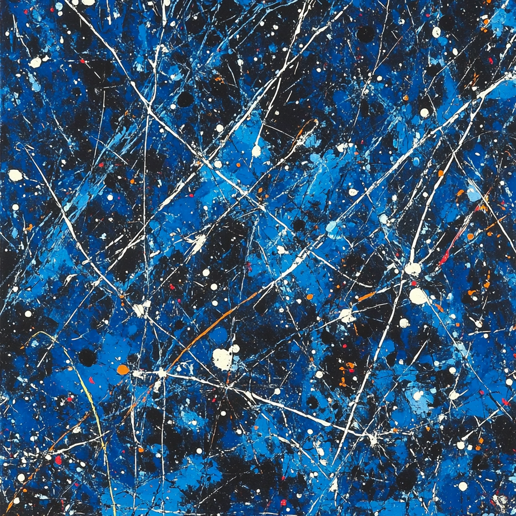 Jackson Pollock Inspired Rhythm Of Motion paint by color