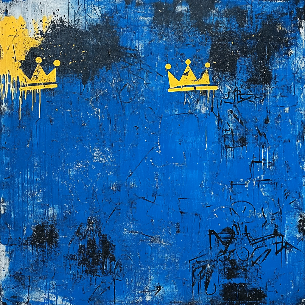 Jean-Michel Basquiat Inspired Cosmic Rhythm Of Protest Number painting