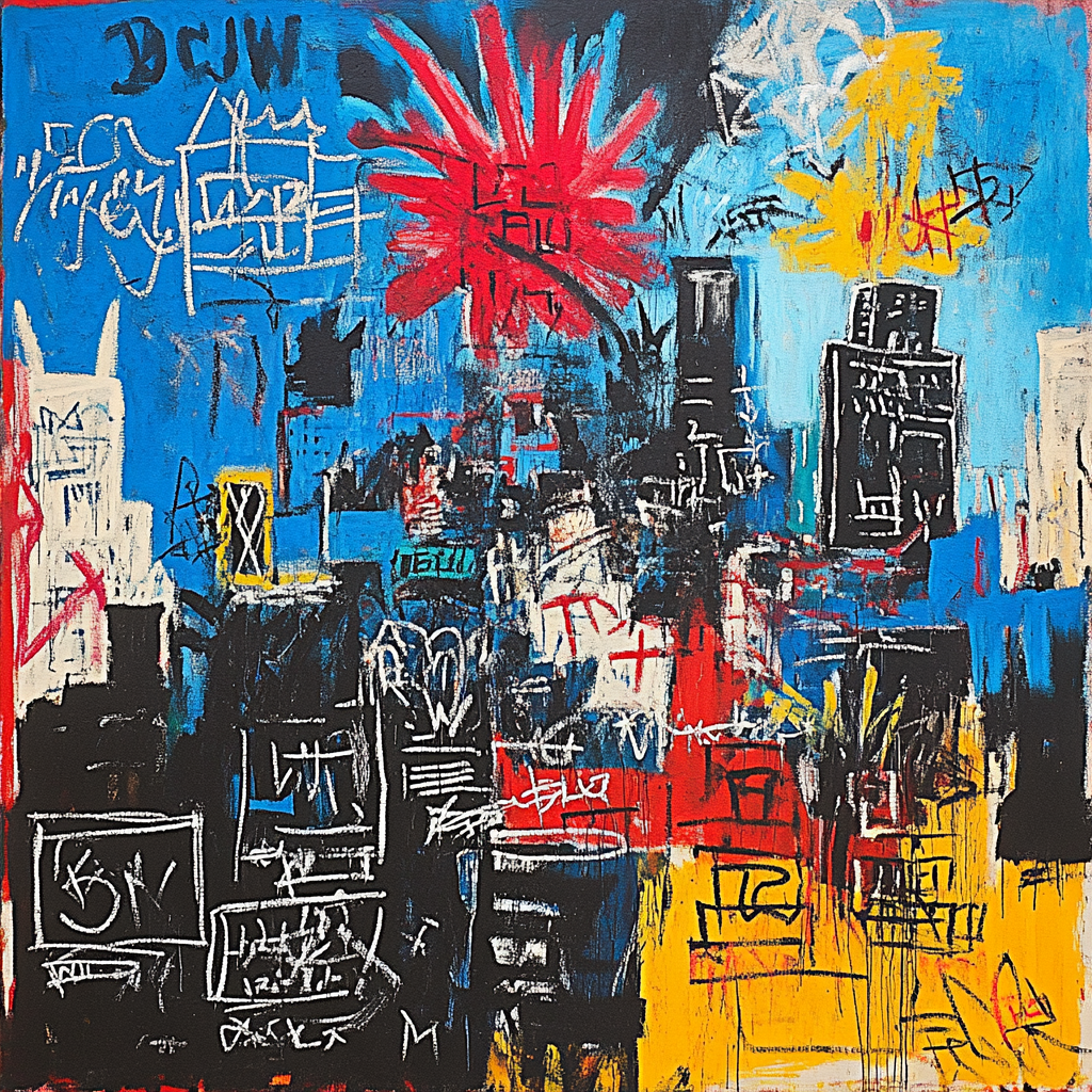 Jean-Michel Basquiat Inspired Urban Graffiti Cityscape Paint by numbers kits