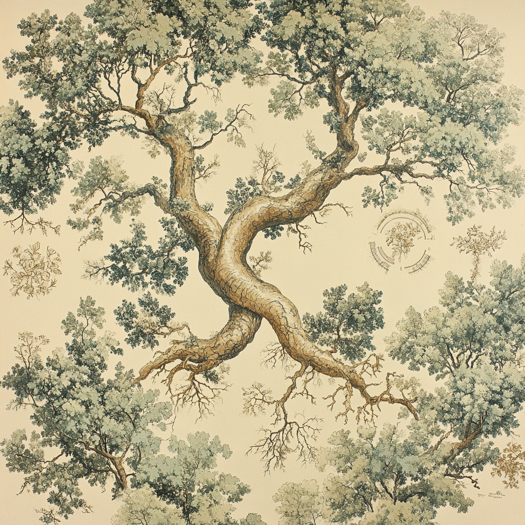 Leonardo Da Vinci Inspired Intertwined Tree Roots Painting by numbers kit