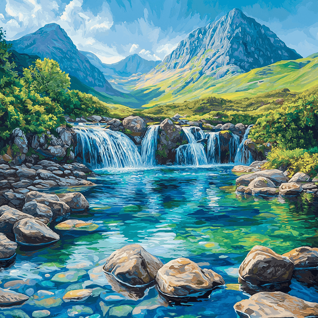 Isle Of Skye Fairy Pools - Scotland Paint By Numbers Kits