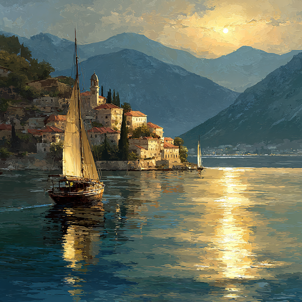 Claude Lorrain Inspired Golden Harbor paint by number