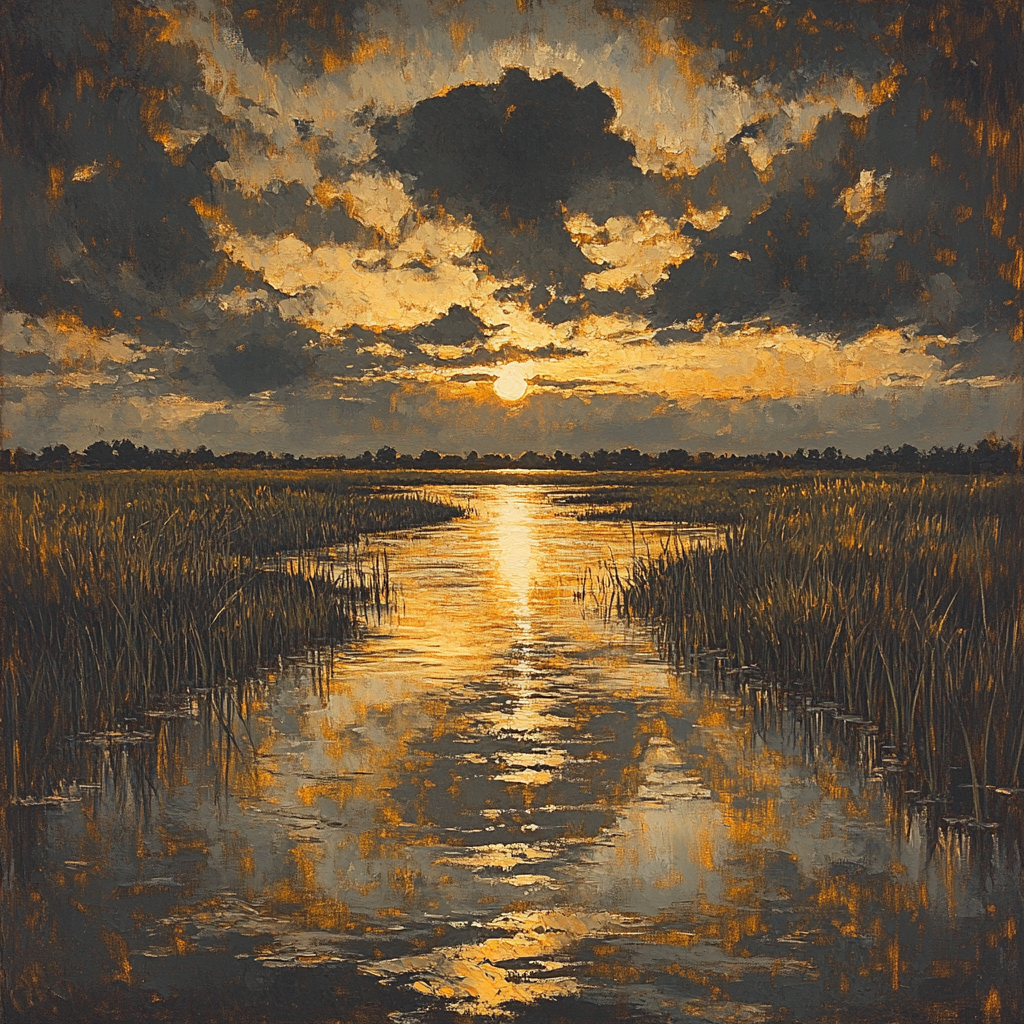 Rembrandt Inspired Storm Over Lowland Mire Paint by numbers art