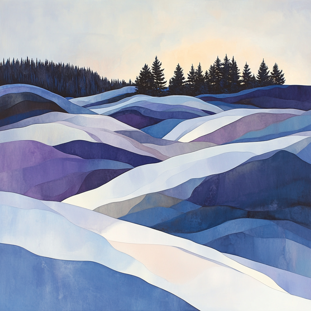 Franklin Carmichael Inspired Winter Light On Snowy Shield Paint by numbers art