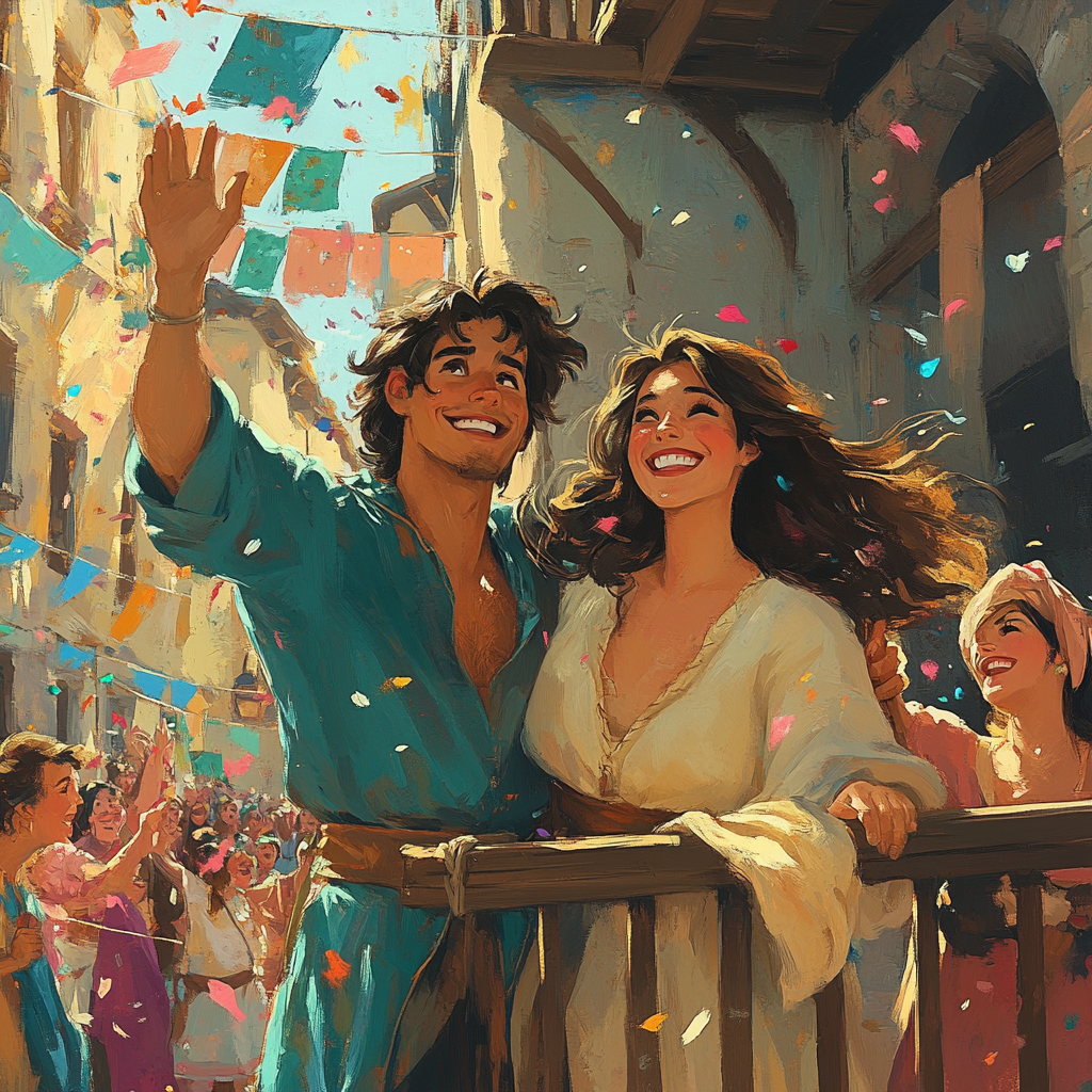 Esmeralda And Phoebus Street Cheer Number painting