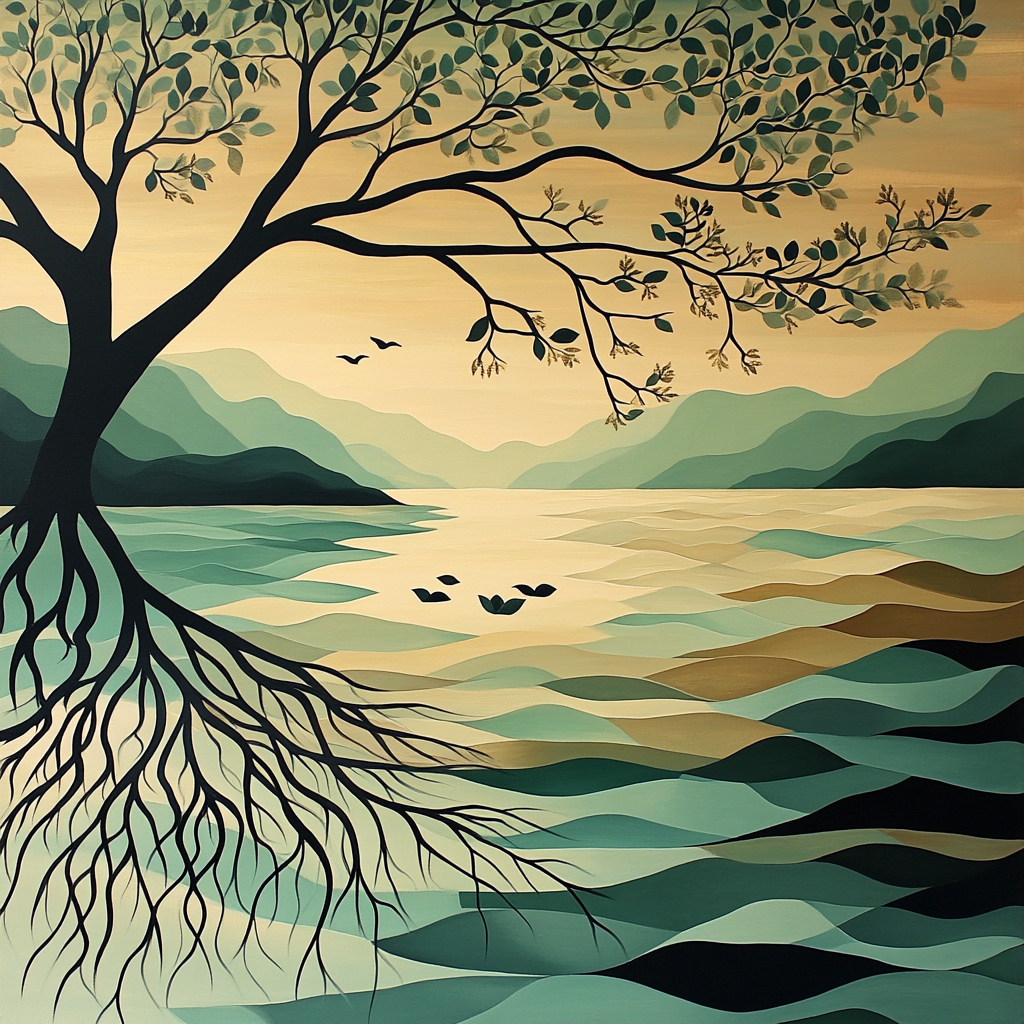 Nandalal Bose Inspired Monsoon Mangrove Rhythm Painting by numbers kit