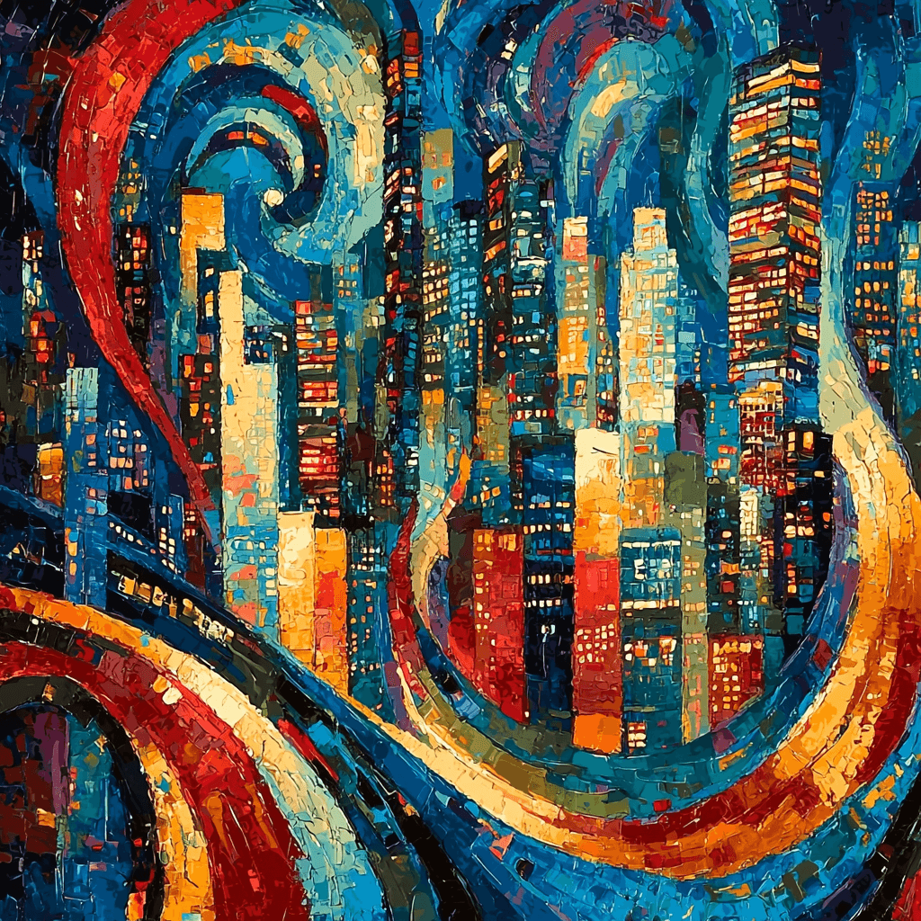 Jackson Pollock Inspired Reflective Urban Symphony DIY Paint By Numbers