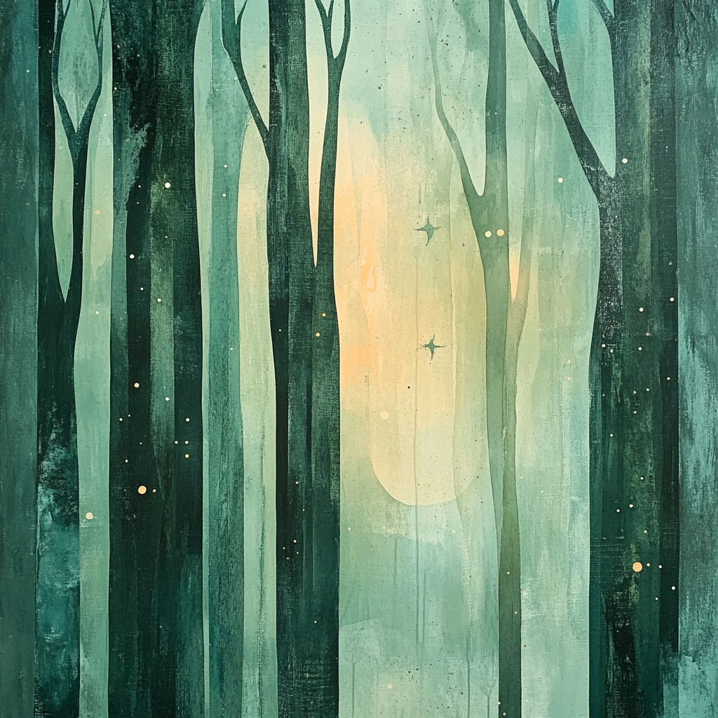 Max Ernst Inspired Celestial Grove Number painting