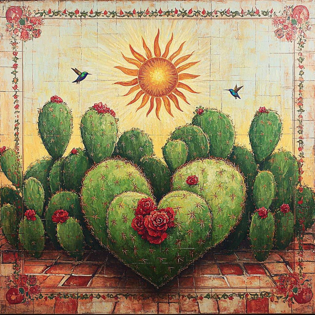 Frida Kahlo Inspired Heart Of Cactus Identity Numbered painting kits