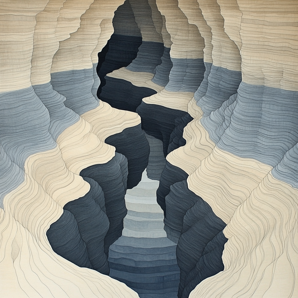 M.C. Escher Inspired Mirrorfold Canyon Paint by numbers art