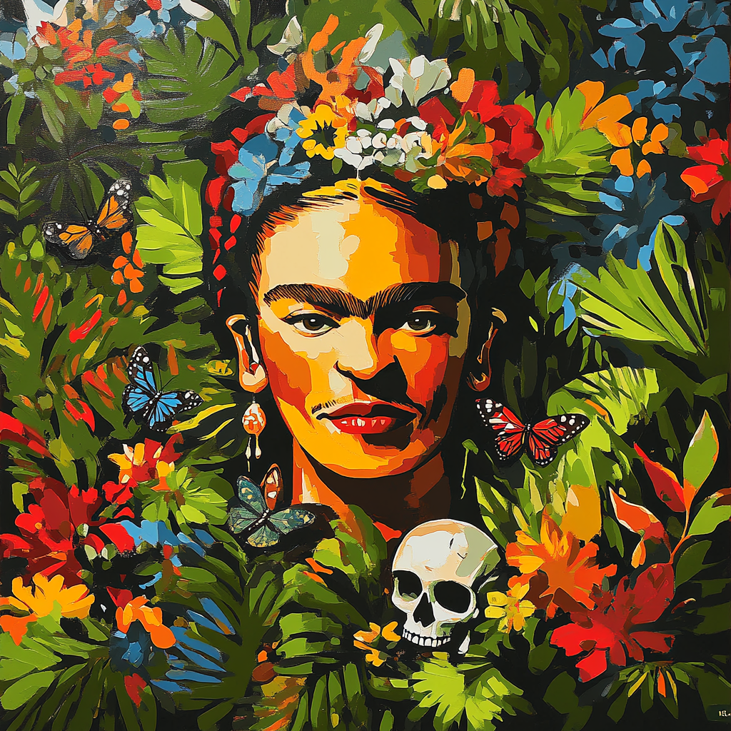 Frida Kahlo Inspired Floral Dreams paint by number