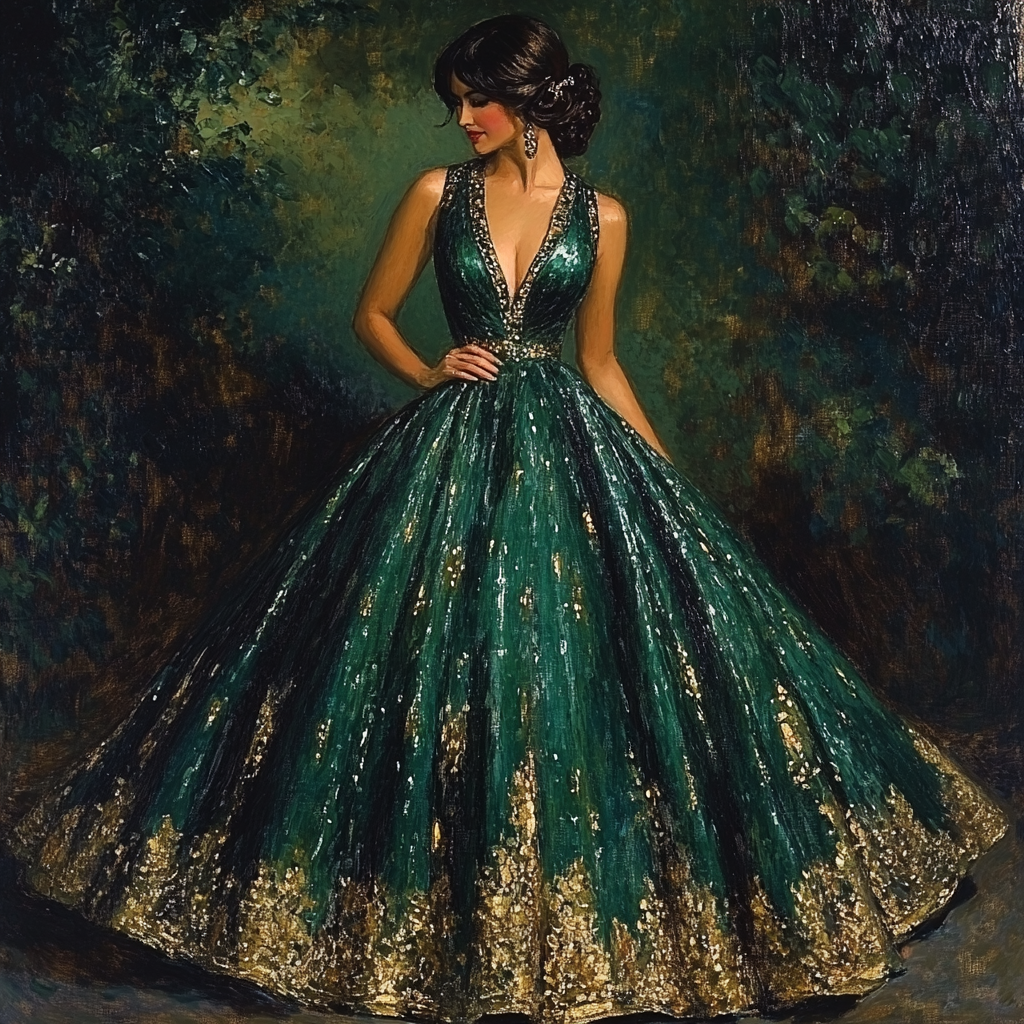 John Singer Sargent Inspired Elegant Evening Portrait paint by numbers