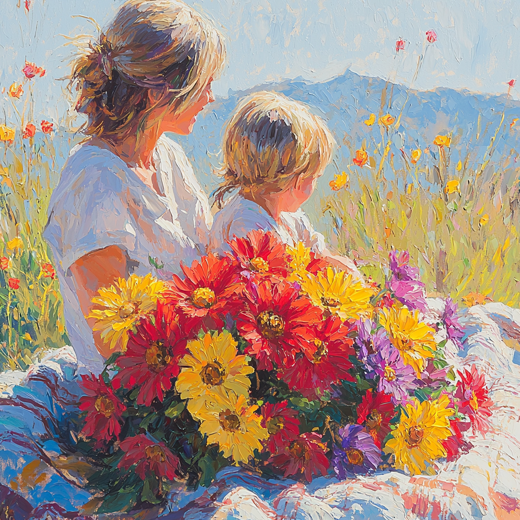 Mom's Heart In Bloom Painting Number Kit