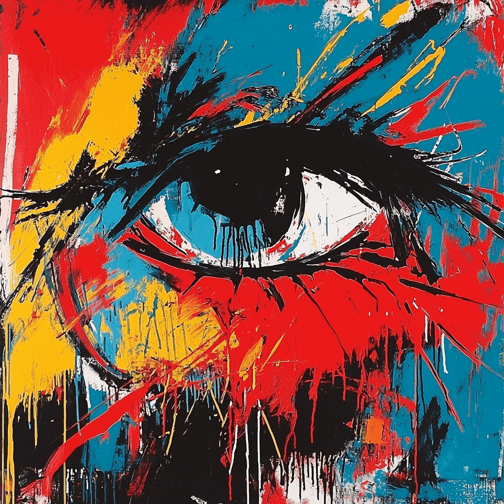 Jean-Michel Basquiat Inspired Inner Universe Number Painting