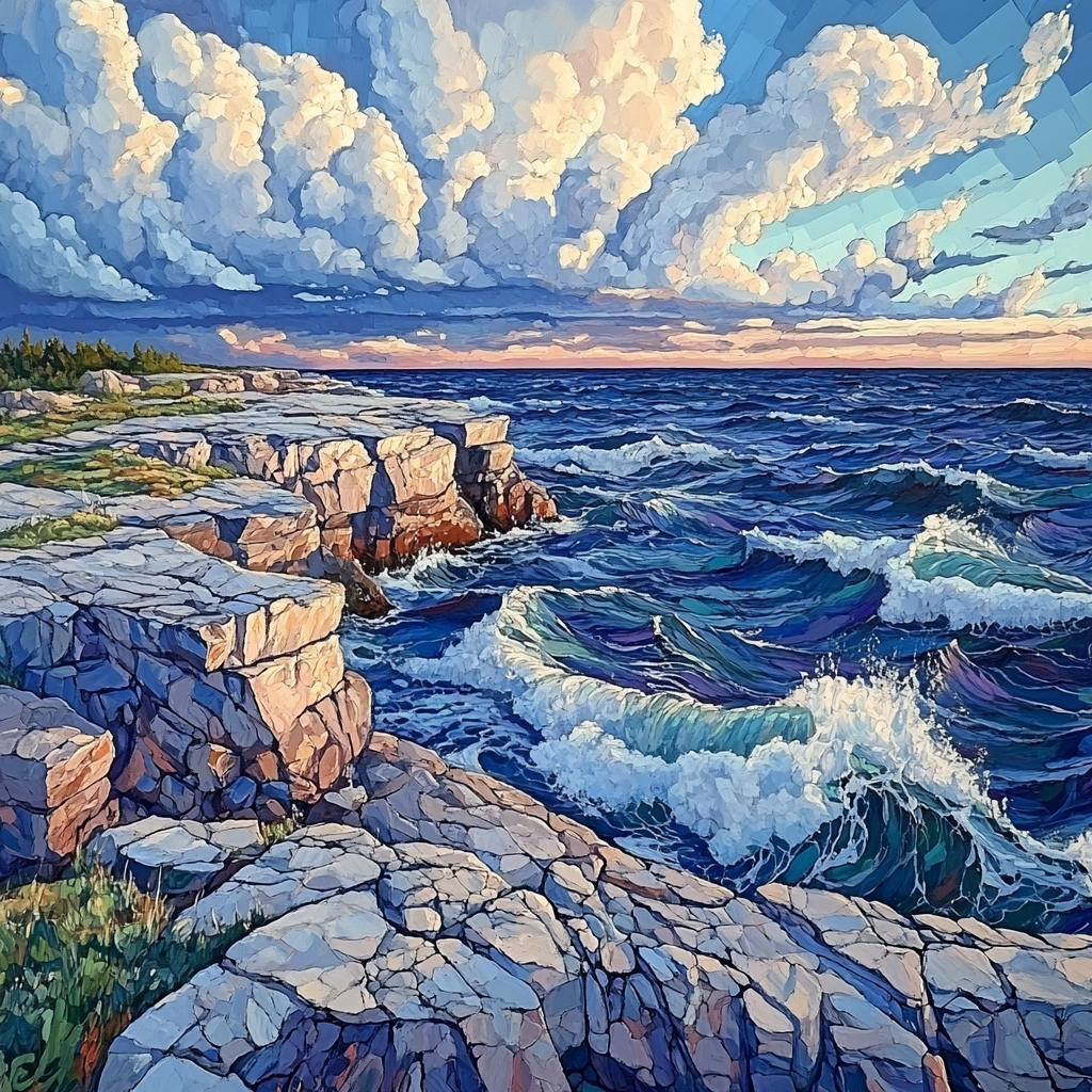 Arthur Lismer Inspired Rockbound Shoreline With September Gales painting number kit