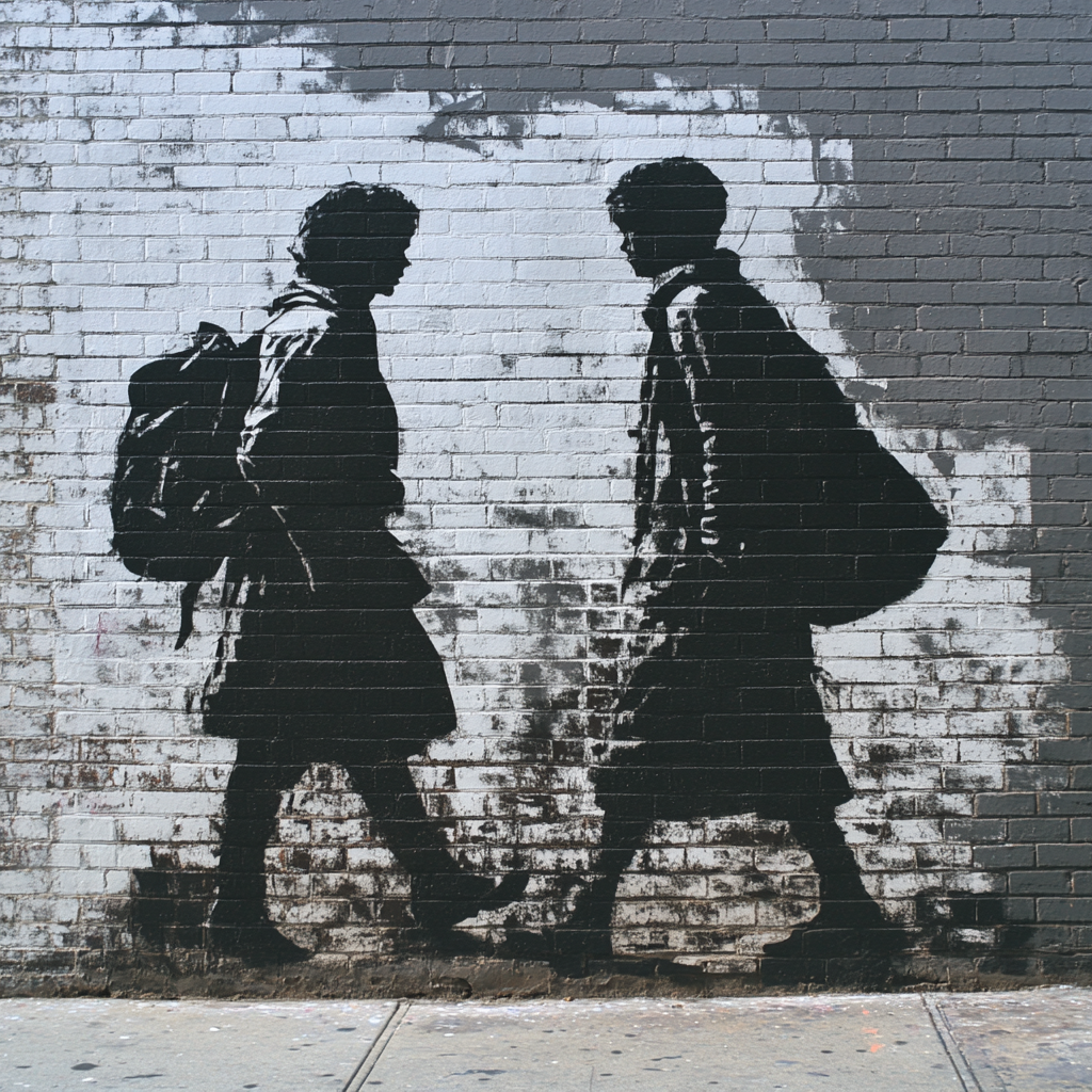 Banksy Inspired Social Commentary Mural Number painting