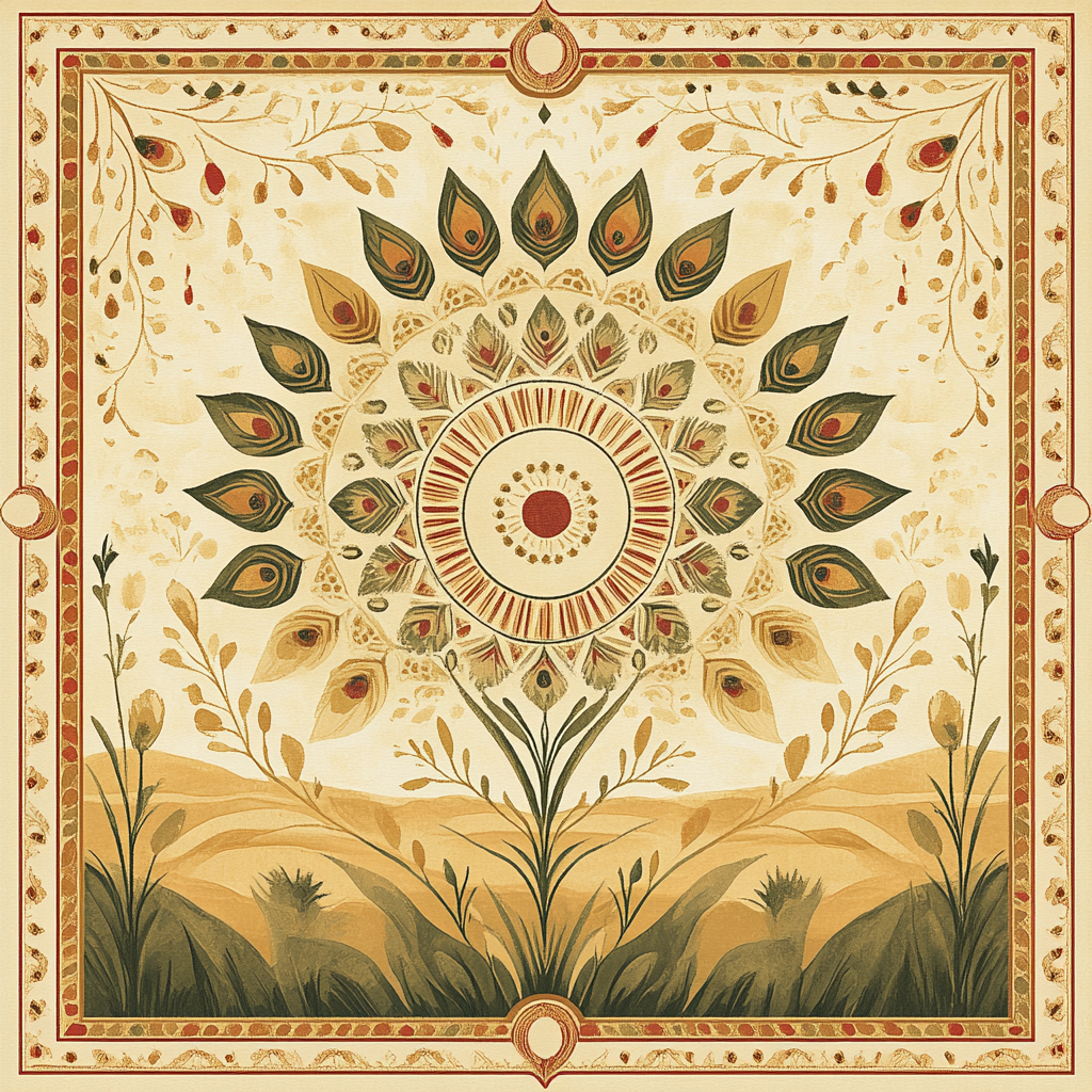 Nandalal Bose Inspired Cosmic Harvest Pattern painting number kit