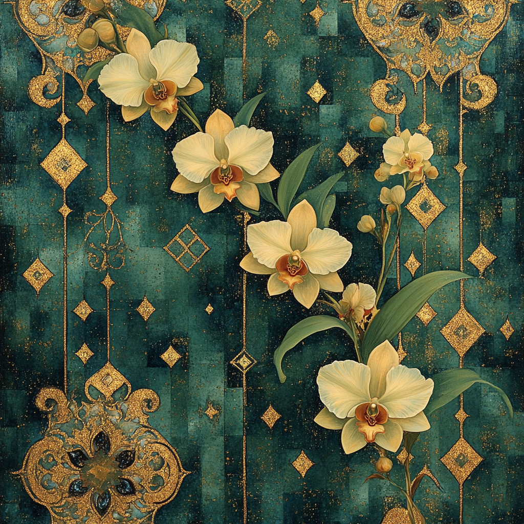Klimt Inspired Orchid Still Life Paint by numbers kits