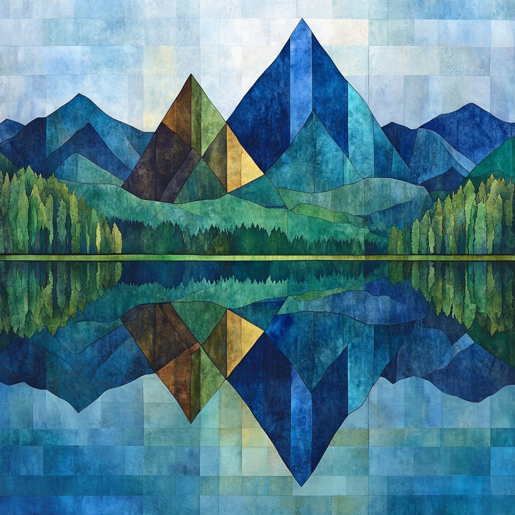 Paul Cézanne Inspired Geometric Mountain Reflections painting number kit