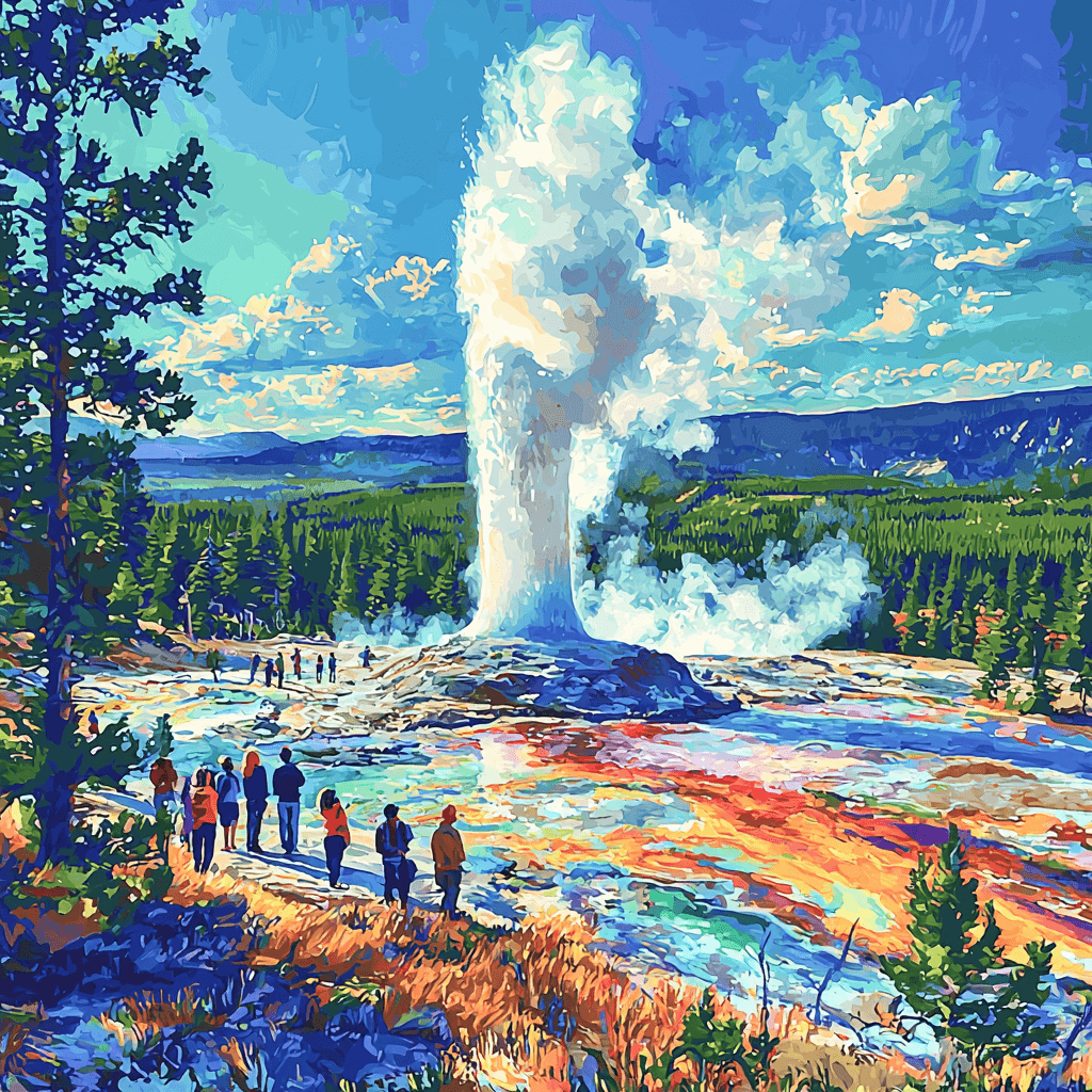 Yellowstone National Park Geysers - USA Paint By Numbers Kits