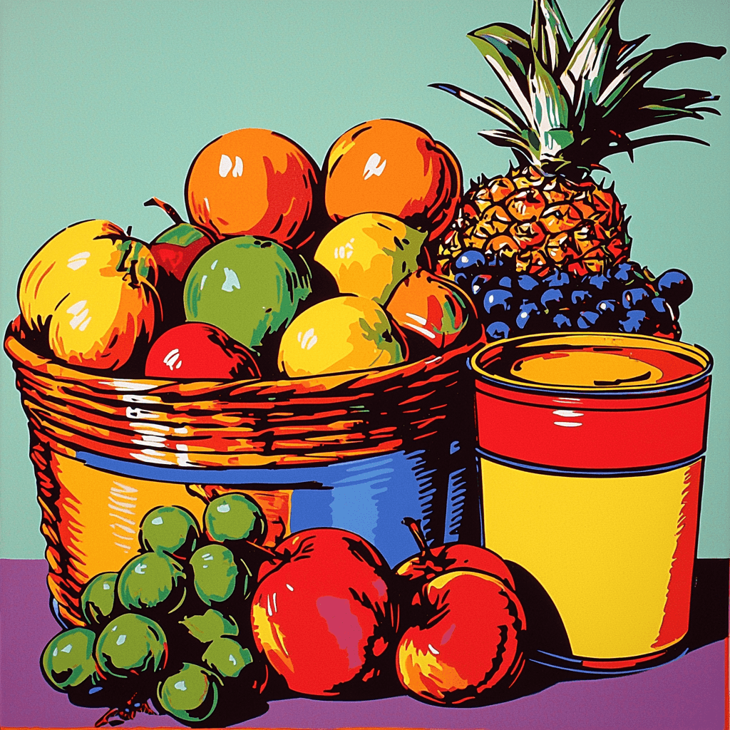 Andy Warhol Inspired Warhol's Iconic Fruit Basket Paint By Numbers