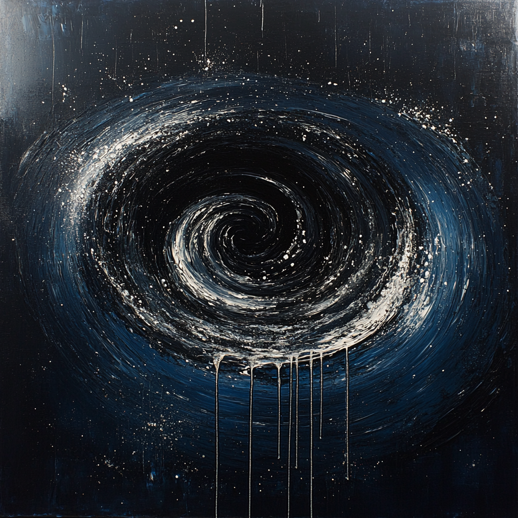 Jackson Pollock Inspired Midnight Vortex Of Dripping Lines paint by color