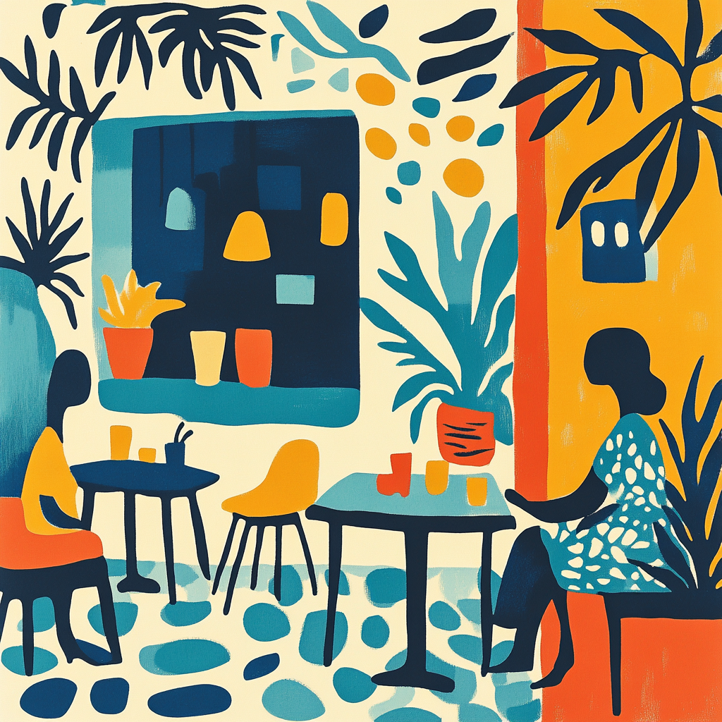 Henri Matisse Inspired Colorful Cafe Paint by numbers art