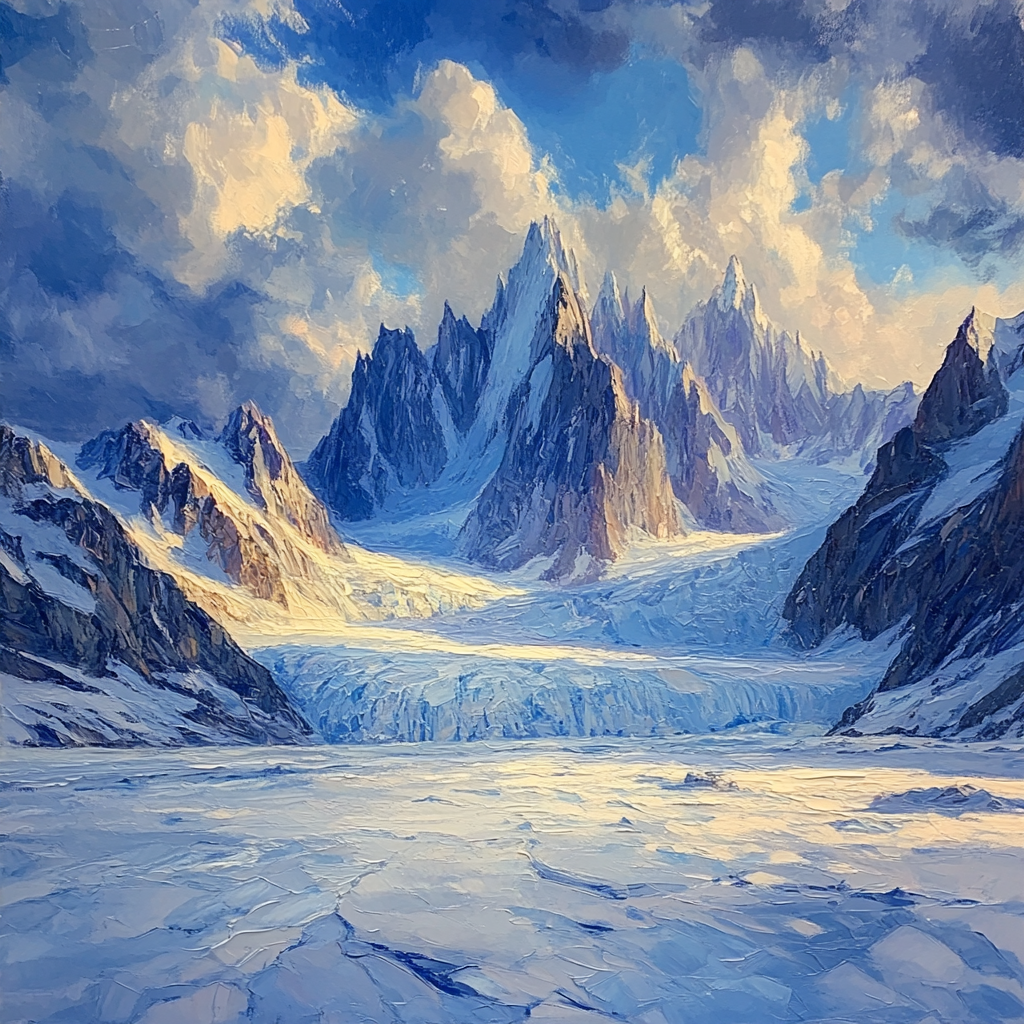 William Turner Inspired Mountain Glacier painting number kit