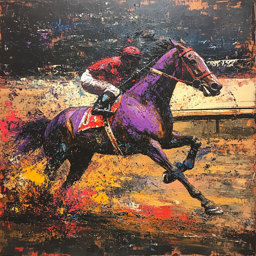 Francis Bacon Inspired Racing Horse paint by color